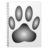Dog Paw Print in Schwarz-Weiß-Farbe Notizblock (Vorderseite)