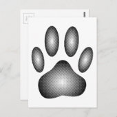 Dog Paw Print in Schwarz-Weiß-Farbe Postkarte (Vorne/Hinten)