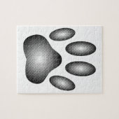 Dog Paw Print in Schwarz-Weiß-Farbe Puzzle (Horizontal)