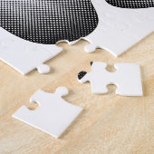 Dog Paw Print in Schwarz-Weiß-Farbe Puzzle (Seite)