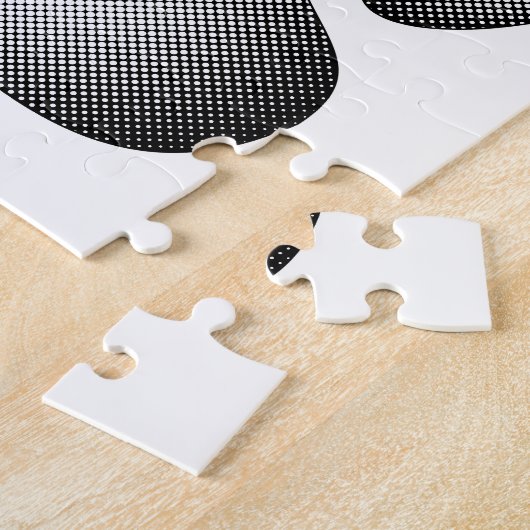 Dog Paw Print in Schwarz-Weiß-Farbe Puzzle (Seite)