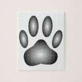 Dog Paw Print in Schwarz-Weiß-Farbe Puzzle (Vertikal)
