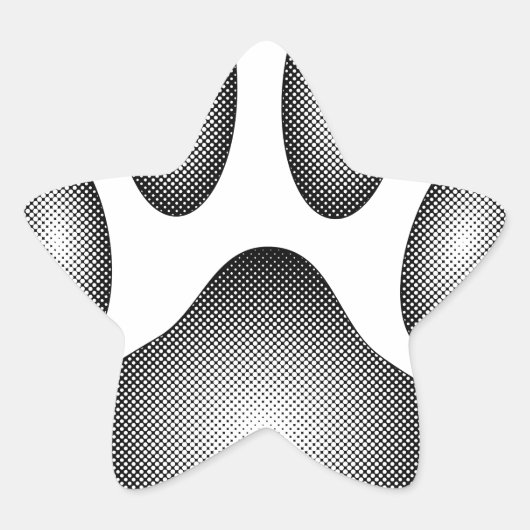 Dog Paw Print in Schwarz-Weiß-Farbe Stern-Aufkleber (Vorderseite)