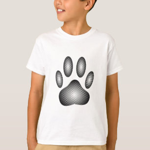 Dog Paw Print in Schwarz-Weiß-Farbe T-Shirt