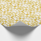 Dog Paw Print in Squares Vintages Muster Geschenkpapier (Ecke)