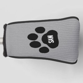 Dog Paw Print Individuelle Name Initial Golf Head  Golf Headcover