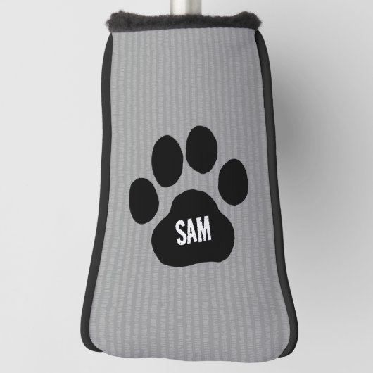 Dog Paw Print Individuelle Name Initial Golf Head  Headcover (Rotieren 90)