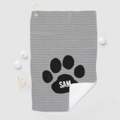 Dog Paw Print Individuelle Name Initialen Golfhandtuch (Insitu)