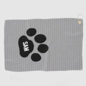 Dog Paw Print Individuelle Name Initialen Golfhandtuch (Horizontal)
