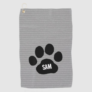 Dog Paw Print Individuelle Name Initialen Golfhandtuch