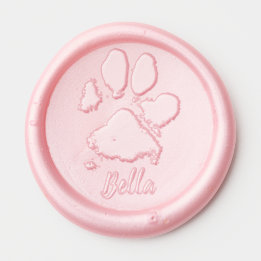 Dog Paw Print Individuelle Name Signatur Niedlich Wachssiegel Selbstklebend