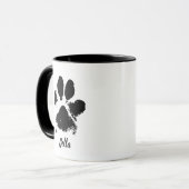 Dog Paw Print Individuelle Name Signatur Tasse (Vorderseite Links)