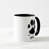 Dog Paw Print Individuelle Name Signatur Tasse (VorderseiteRechts)