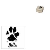 Dog Paw Print Individuelle Name Signature Wood Gummistempel (Stempel)