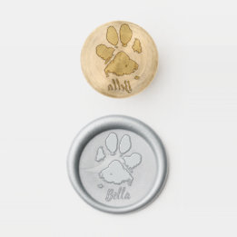 Dog Paw Print Individuelle Name Signature Wood Wax Seal Stamp
