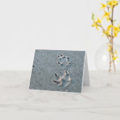 Dog Paw Print Karte (Gelbe Blume)
