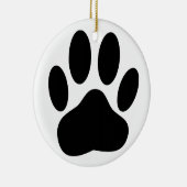 Dog Paw Print Keramik Ornament (Rechts)