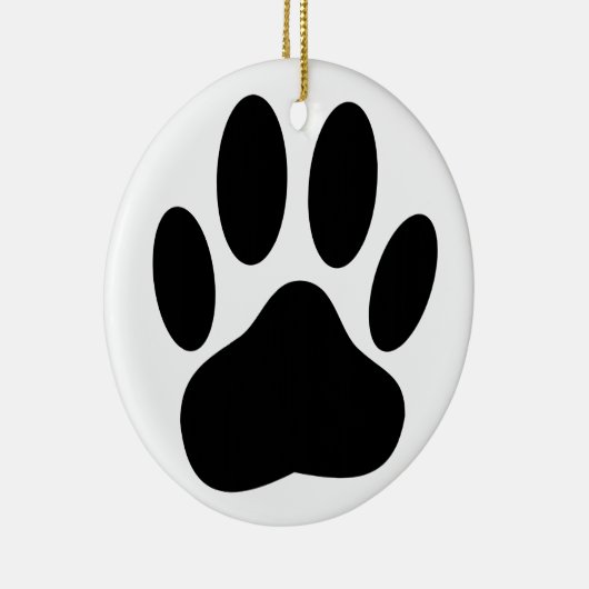 Dog Paw Print Keramik Ornament (Rechts)