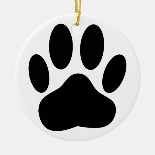 Dog Paw Print Keramik Ornament (Vorne)