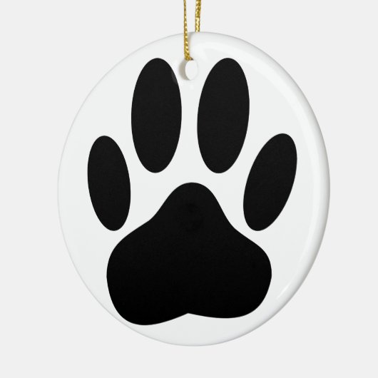 Dog Paw Print Keramik Ornament (Links)