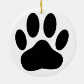 Dog Paw Print Keramik Ornament (Hinten)
