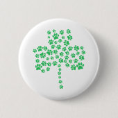 Dog Paw Print Kleeblatt Button (Vorderseite)