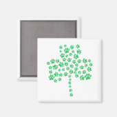 Dog Paw Print Kleeblatt Magnet (Vorderseite/Rückseite)