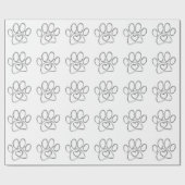 Dog Paw Print Kontur Geschenkpapier (Flach)