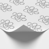 Dog Paw Print Kontur Geschenkpapier (Ecke)
