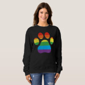 Dog Paw Print LGBTQ Rainbow Flag Gay Pride Ally Do Sweatshirt (Vorne ganz)