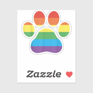 Dog Paw Print LGBTQ Rainbow Flag Gay Pride nur tun Aufkleber