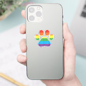 Dog Paw Print LGBTQ Rainbow Flag Gay Pride nur tun Aufkleber (Telefon)