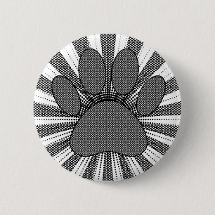 Dog Paw Print Manga Style Button