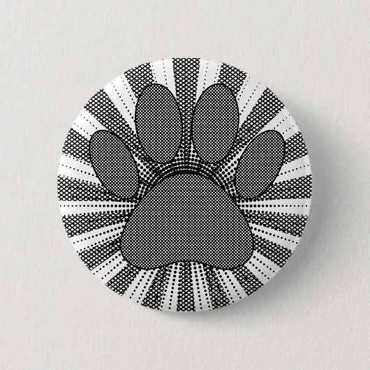 Dog Paw Print Manga Style Button (Vorderseite)