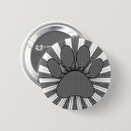 Dog Paw Print Manga Style Button (Vorne & Hinten)