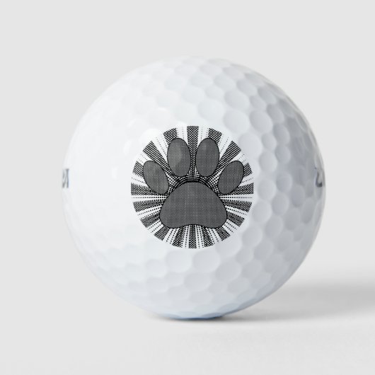 Dog Paw Print Manga Style Golfball (Vorderseite)