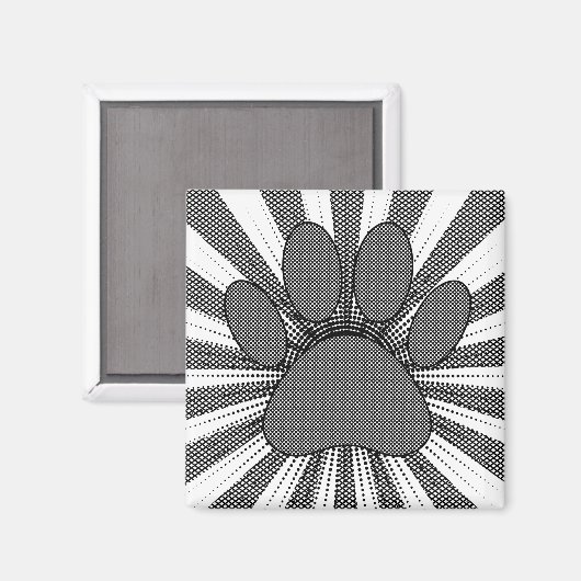 Dog Paw Print Manga Style Magnet (Vorderseite/Rückseite)