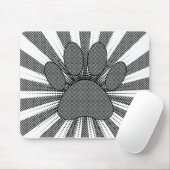 Dog Paw Print Manga Style Mousepad (Mit Mouse)