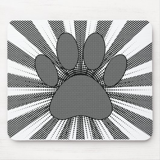Dog Paw Print Manga Style Mousepad (Vorne)