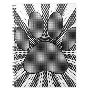 Dog Paw Print Manga Style Notizblock