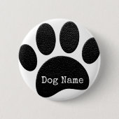 Dog Paw Print mit benutzerdefinierten Schreibmasch Button (Vorderseite)