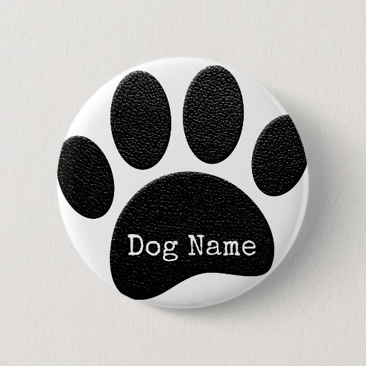 Dog Paw Print mit benutzerdefinierten Schreibmasch Button (Vorderseite)
