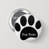 Dog Paw Print mit benutzerdefinierten Schreibmasch Button (Vorne & Hinten)