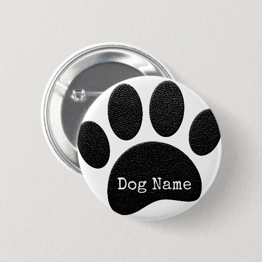 Dog Paw Print mit benutzerdefinierten Schreibmasch Button (Vorne & Hinten)