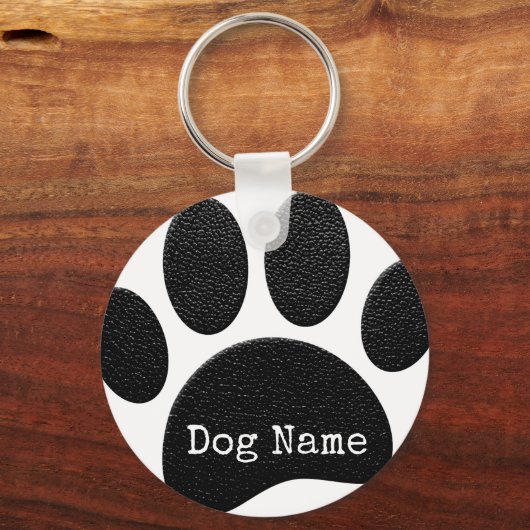 Dog Paw Print mit benutzerdefinierten Schreibmasch Schlüsselanhänger (Rückseite)