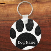 Dog Paw Print mit benutzerdefinierten Schreibmasch Schlüsselanhänger (Vorderseite)