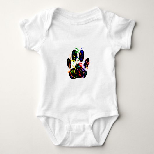 Dog Paw Print mit Confetti und Streamer Baby Strampler (Vorderseite)