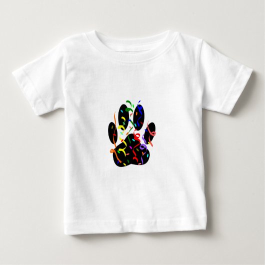 Dog Paw Print mit Confetti und Streamer Baby T-shirt (Vorderseite)