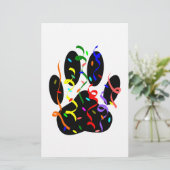 Dog Paw Print mit Confetti und Streamer Briefpapier (Stehend Vorderseite)