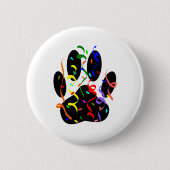 Dog Paw Print mit Confetti und Streamer Button (Vorderseite)